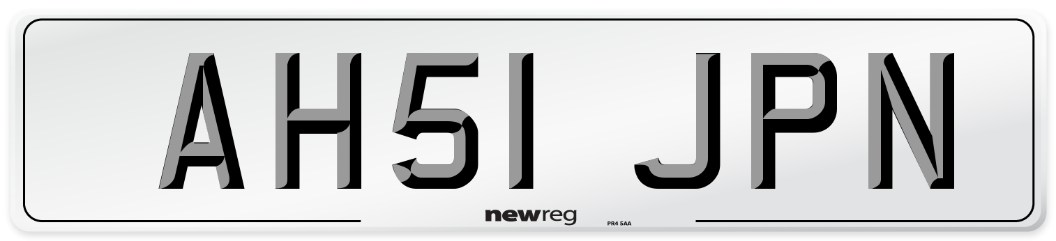 AH51 JPN Number Plate from New Reg